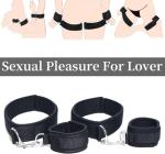 GAOLUWAN BDSM Sex Bondage Kit Straps Toys Cuffs for Wrists Adult Bondaged Bed Tie Downs Thigh Restraints Bondage Gear & Accessories Fuzzy Hand Cuff Set Handcuffs for Adults Grownups Bedroom Sweater