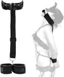 BDSM Bondage Kit Adult Restraints Sex Toys, Neck to Wrist Adjustable Bondage Gear & Accessories, Behind Back Handcuffs Collar with Blindfold Bed Straps Restraints Sex Ropes for Couples Sweater Q38