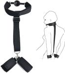 BDSM Bondage Kit Adult Restraints Sex Toys, Neck to Wrist Adjustable Bondage Gear & Accessories, Behind Back Handcuffs Collar with Blindfold Bed Straps Restraints Sex Ropes for Couples Sweater Q38