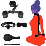 4PCS BDSM Bondage Kit Toys Handcuffs for Grownups Bedroom Bondaged Tie Downs Kit Bondage Gear & Accessories Sex Hand Cuff Bracelets Sex Tie Up Set Women Fuzzy Hand Cuff Set for Adults Bedroom Sweater