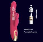 2026 New 9 inch Realistic Rabbit Ears Adult Tool for Women Today Automatic Adult Tool for Women Today 15 Powerful Modes Waterproof Electric Adult Toys Machine (Red)