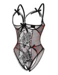 Avidlove Women One Piece Lingerie Sexy Lace Babydoll Mini Bodysuit Black Heart Small