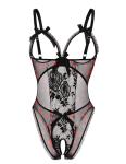 Avidlove Women One Piece Lingerie Sexy Lace Babydoll Mini Bodysuit Black Heart Small
