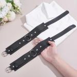 HOBBIESAY 2PCS Black Leather Armband Harness Bondage Chest Harness Gothic Leather Armband Upper Arms Strap with Ring Sexy Punk Body Buckle Clothes Outfits Nightclub Cosplay Clubwear