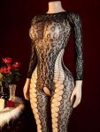 ADSEXY Sexy Lingerie For Women Black Sheer High Elasticity Bodystocking Bodysuit For Women One Size Black Q