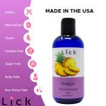 Lick Pineapple Passion Flavored Massage Oil – Sweet, Tropical, Body Safe for Intimacy & Romance, 8 oz