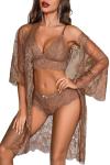 Avidlove Women's Lingerie Set Lace Kimono Robe Sexy Bra and Panty Set pajama sets