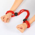2 Pack Red & Black Super Soft Cotton Rope Sex Toy BDSM Bondage Rope BDSM Restraints Wrist Cuffs Sex Bondage, Handcuffs Sex Bed Set Adults Couples Bondage Gear & Accessories for Women Sweater Tw11