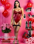 Avidlove Sexy Lingerie for Women Deep V Lace Teddy Lingerie Snap Crotch Bodysuit Cut Out One Piece Babydoll （ Deep Red, M