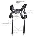 WRWMSLGO Men's Body Chest Harness Belt Strap, PU Leather Punk Harness Belt with Adjustable Buckles, Cosplay Costume Nightclub Clubwear Party Club Masquerade Fetish Bondage