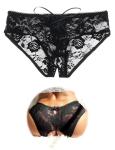 ohmydear Womens Lace Boyshorts Crotchless Sexy Panties Crisscross Strappy Underwear Plus Size Hipster Briefs Black XL-2XL