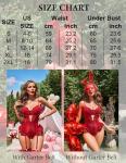 Avidlove Women's Lingerie Sexy Red Bodysuit Mesh Garter Belt Set Lace Teddy Lingerie Sets for Women Sexy(Burgundy,L)