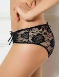 ohmydear Womens Lace Boyshorts Crotchless Sexy Panties Crisscross Strappy Underwear Plus Size Hipster Briefs Black XL-2XL