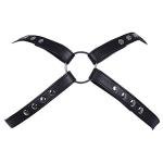 YiZYiF Men's Adjustable Leather Body Chest Harness Belt Clubwear with Fancy Buckles X-Style One Size