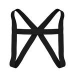 iiniim Men's Nylon Body Chest Harness Lingerie Elastic Shoulder Support Brace (Black X-Shape)