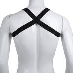iiniim Men's Nylon Body Chest Harness Lingerie Elastic Shoulder Support Brace (Black X-Shape)