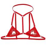 Men Sissy Lace Bra Bralette Tops Crossdresser Gay Underwear Strap Girly Halter Sexy Lingerie Sleepwear Nightwear (Red, One Size)