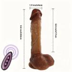 2026 Dark Skin Friendly Play Thrusting Games Remote Control with Strong Suction Cup Realistic Silicone Waterproof Flexible Sensory Toys for Date Night