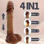 2026 Dark Skin Friendly Play Thrusting Games Remote Control with Strong Suction Cup Realistic Silicone Waterproof Flexible Sensory Toys for Date Night