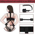AIRLTUKY BDSM Sex Toys Bondage Kit Blindfold Bed Restraints Sex Hand Cuff Bracelets Fuzzy Hand Cuff Set Handcuffs for Adults Grownups Bedroom Bondaged Tie Downs Kit Bondage Gear & Accessories Sweater