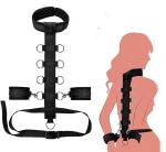 Neck to Wrist Sex Bondage Bed Set BDSM Restraints Sex Gear Adjustable Handcuffs Collar Bondage Kit & Accessories Sexy Toys Set with Adjustable Wrist Cuffs Sweater Yoga ZHCH-10Od