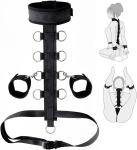 Neck to Wrist Sex Bondage Bed Set BDSM Restraints Sex Gear Adjustable Handcuffs Collar Bondage Kit & Accessories Sexy Toys Set with Adjustable Wrist Cuffs Sweater Yoga ZHCH-10Od