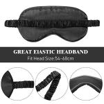 Silk Satin Sleeping Mask Eye Mask Set Include 2 Blindfold Eyeshade Elastic Strap Double Layer Silk Filling Eye Cover 2 Ear Plugs 2 Storage Bags for Women and Men Sleep Travel Nap (Black, Pink)