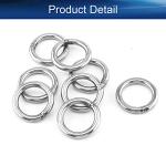 Yinpecly Stainless Steel O Ring 40mm(1.57") Outer Diameter 6mm Thickness Strapping Welded Round Rings 8pcs