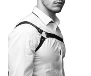 Men Body Chest Harness Belt Strap, Faux Leather Punk Chest Harness Belt with Adjustable Buckles, Masquerade Cosplay Costume Nightclub Party Club Bar Clubwear