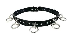 Funk Plus Grade A Bondage Belt Silver Ring Genuine Leather Punk Goth Style (XL)