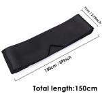 FRESHME Satin Sleep Mask - Comfortable Eye Mask Blindfold for Women Men Soft Adjustable Blackout Eye Cover Shade for Night Sleeping Travel Meditation Pure Black Valentine's Day Gift 160cm/63in