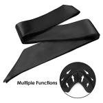 FRESHME Satin Sleep Mask - Comfortable Eye Mask Blindfold for Women Men Soft Adjustable Blackout Eye Cover Shade for Night Sleeping Travel Meditation Pure Black Valentine's Day Gift 160cm/63in