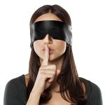 FRESHME Satin Sleep Mask - Comfortable Eye Mask Blindfold for Women Men Soft Adjustable Blackout Eye Cover Shade for Night Sleeping Travel Meditation Pure Black Valentine's Day Gift 160cm/63in