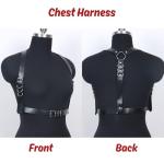 2 PCS Women Leather Body Harness, Ladies Punk Bra Chest Belt, Adjustable Clubwear BDSM Garter Party Rave Wear