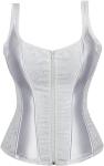 DKCHENH women sexy strap lace up corsets and bustiers top overbust shaper,white corset.Large size corset(zipper corset)