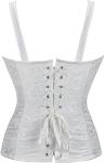 DKCHENH women sexy strap lace up corsets and bustiers top overbust shaper,white corset.Large size corset(zipper corset)
