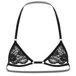 Men Sissy Lace Bra Bralette Tops Crossdresser Gay Underwear Strap Girly Halter Sexy Lingerie Sleepwear Nightwear (One Size, Black 2)