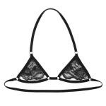 Men Sissy Lace Bra Bralette Tops Crossdresser Gay Underwear Strap Girly Halter Sexy Lingerie Sleepwear Nightwear (One Size, Black 2)
