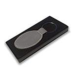 LaserGram Oval Keychain, Rooster, Personalized Engraving Included (Gray)