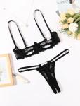 Avidlove Lingerie Set For Women Lace Bra and Panty Set Sexy Underwire Lingerie Set Black M