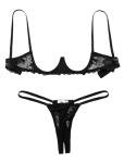 Avidlove Lingerie Set For Women Lace Bra and Panty Set Sexy Underwire Lingerie Set Black M