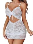 Avidlove Womens Sexy Lingerie Bodycon Bridal Lingerie Sexy Nightgown Mesh Nightdress White M