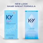 K-Y Liquid Lube, Water-Based Personal Lubricant for Men, Women & Couples, Safe for Anal Use, Safe to Use with Latex Condoms, Body-Friendly Formula, 2.4 FL OZ