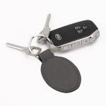 LaserGram Oval Keychain, Rooster, Personalized Engraving Included (Gray)