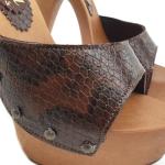 Kiara Shoes Sexy Clogs Snake-Effekt Heel 13-K93001 Pitone Brown (7 US, Snake)