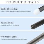 [2Pcs+Storage Bag] Lube Applicator Syringe with 10ml Precise Scales, 6.5" Anal Lube Shooter with Air-Proof Silicone Cap Reusable Lubricant Tube Applicator for Women, Men & Couples, Black