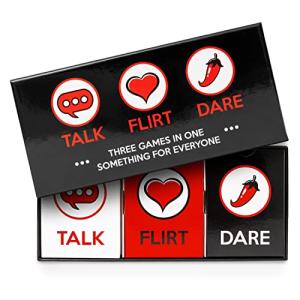 Talk Flirt Dare Couples Game, Valentine’s Day Gift for Couples, Fun Romantic Date Night Card Game, Conversation and Challenge Cards to Build Connection, Intimacy and Playfulness