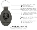 LaserGram Oval Keychain, Rooster, Personalized Engraving Included (Gray)