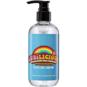 Lubilicious Water Base Lube 8.5 oz – Long-Lasting Water Based Lubricant with Pump Top – Discreet Personal Lubricant for Privacy – Smooth, Non-Sticky Water Based Lube for All Needs