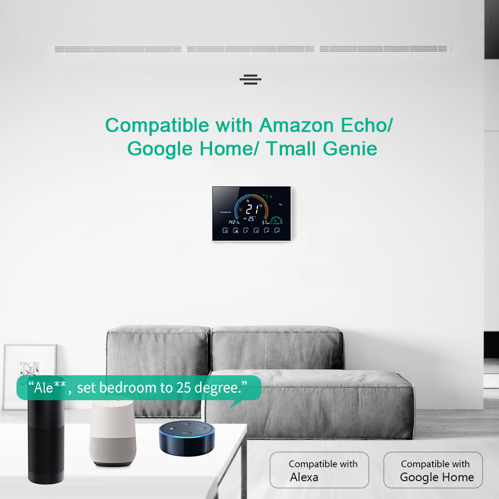 Smart 5+1+1 Voice-Controlled LCD Thermostat